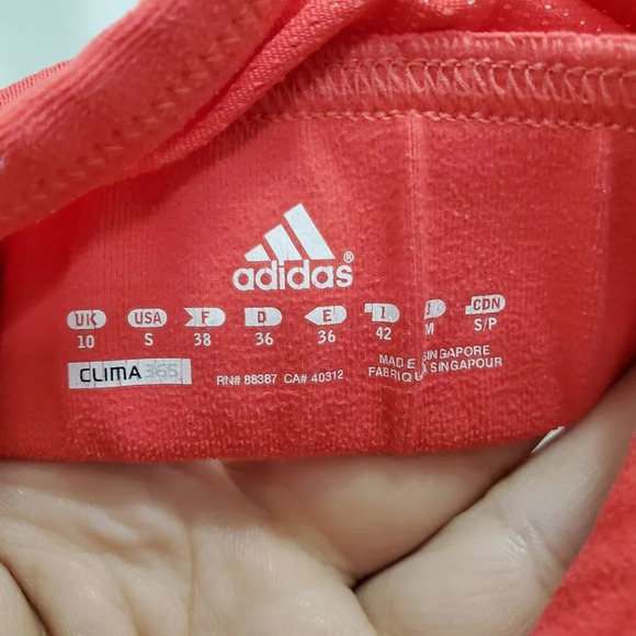 Adidas‎ ClimaCool Women's Y2K Red Pull On Wireless Racerback Sports Bra Size S - Picture 3 of 6